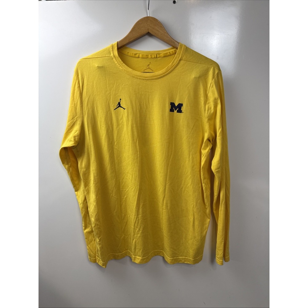 Michigan Nike Jordan Yellow Long sleeve Tee 36901X-MC6